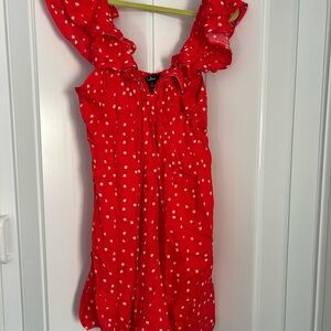 Red Floral Sleeveless Dress